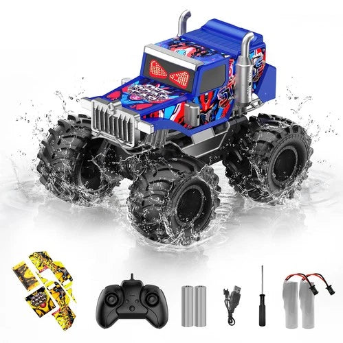 Amphibious Remote Control Car 1:18 4WD 2.4 GHz Waterproof - Fun for Kids