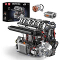 Mould King 10087 Technic Motorized Car Engine V8 Motor Building Blocks Brick Set