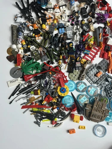 Lego Mini Figs Weapon Wheels Blocks Shield Accessories Mixed Dimensions Book Lot
