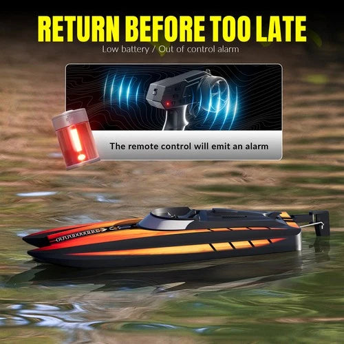 2.4Ghz Mini Remote Control Boat For Water Pool Lake Water Toy 2-Batteries Orange