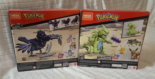 MEGA Construx Pokemon TYRANITAR TYRANOCIF & CORVIKNIGHT CORVAILLUS 2 Lot Sealed