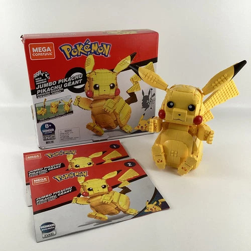 Mega Construx Pokemon Jumbo Pikachu Building Toy Collectible 12" Figure COMPLETE