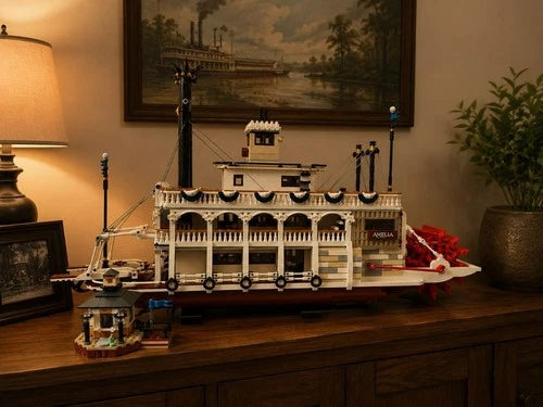 River Steamboat Building Blocks Model Ship No Box Approx. 4090 PCS