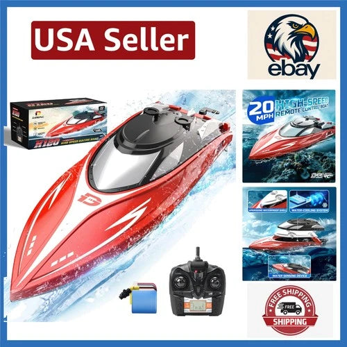 High-Speed RC Boat - 20+ MPH Racing for Kids & Adults with Rechargeable Battery