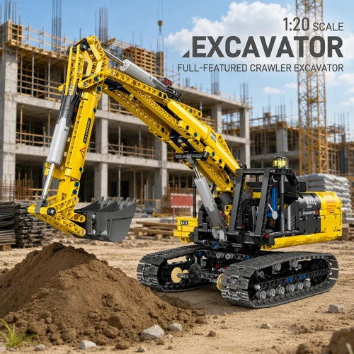 1:20 RC Excavator Building Block Set Construction Technic Truck Car Toy 1246PCS