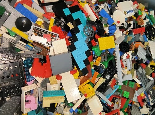 Bulk LEGO LOT 10 pound box of Bricks, parts, Pieces, Tires accessories From Sets