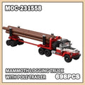 Mammoth Logging Truck with Pole Trailer 698PCS Building Block Model Brick Urban