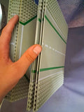 MEOW Printed Road Baseplates Lot of 11 Gray/Green Straight Curves Helipad