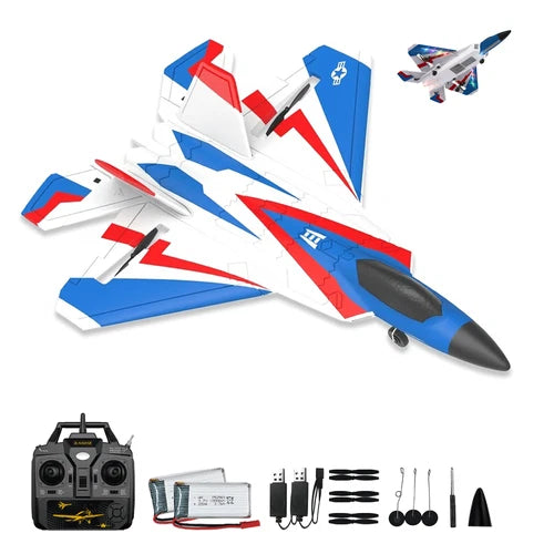 4-CH F22 Raptor RC Plane with LED Light,6G/3D Mode, One Key Aerobatic,19\*14 inch
