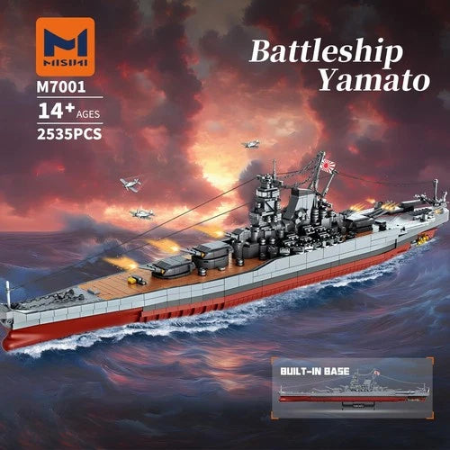 MISINI M7001 1:300 Japanese Yamato Battleship Building Blocks Set, 2569 Piece...
