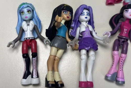 Monster High Mega Bloks Doll Minifigure Action Figures 9 total 2 incomplete *