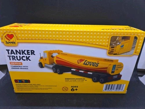 MINIZFIGS INTERLOCKING BLOCK LOVES TRAVEL STOP TANKER TRUCK RARE NEW IN BOX