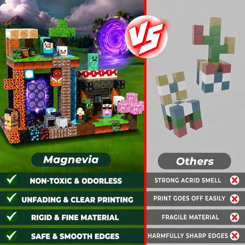 300PCS Magnetic Blocks - Magnetic Building Blocks Cubes Adventurer, Magnet Toys