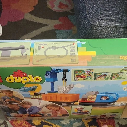 LEGO DUPLO 10875 Cargo Train w/ Working Engine 3 Minifigs 3 Action Blocks Incomp