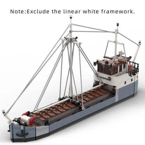 Modubrix MOC-87964 2 Bay Cargo Boat 1961 Parts Building Blocks Toys Kit