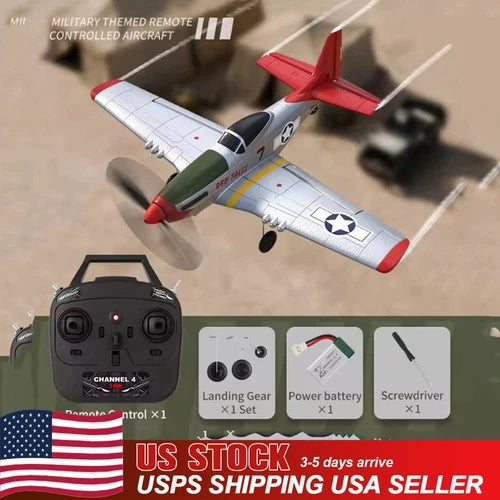 US RC Plane P51 Mustang 2.4G Radio 4CH 6Axis RTF Remote Control Fighter Aircraft