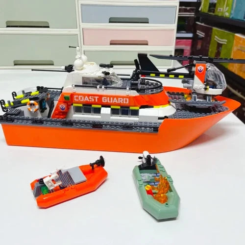 742pcs Coast Guard Rescue Boat Building Blocks MOC 60504 Toy New Sealed (bagged)