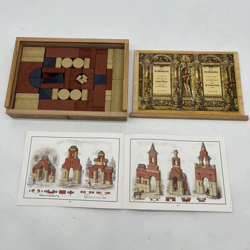 Anker Steinbaukasten 4 Anchor Blocks Stone Building Box Booklet Germany Complete