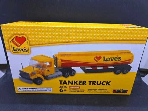 MINIZFIGS INTERLOCKING BLOCK LOVES TRAVEL STOP TANKER TRUCK RARE NEW IN BOX