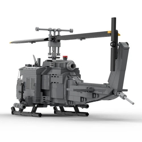 Modubrix Mocs Building Blocks UH-1H Iroquois Huey Helicopter Set Bricks Toys Kit