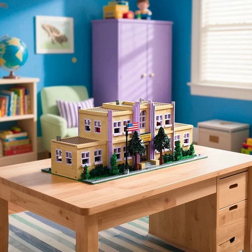 NEW Springfield Elementary School Modular Building Blocks Architecture 3500 PCS