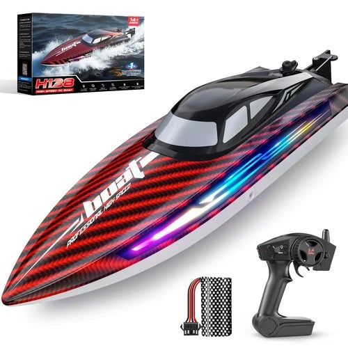 RC Boat 30+KPH Self Righting 2.4GHz 7 LED Waterproof Racing Pool Lake Toy