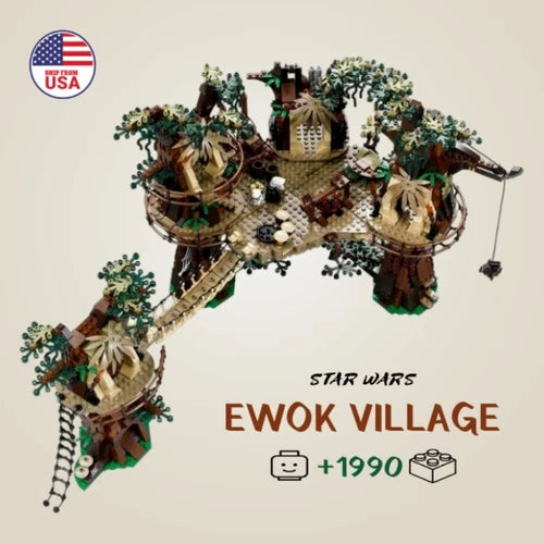MOC Ewok Village Building Block Sets 1991pcs Star War Forest Scene model Bricks