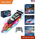 Kids Dual Motor RC Boat with LED Lights - Ultimate Waterproof Racing Toy