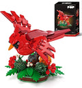 Northern Cardinal Birds Flower Building Blocks Set for Adult