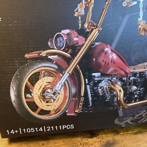 1:5 Scale Retro Racing Motorcycle Building Blocks Model