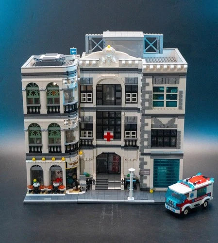 Modular City Hospital Street View MOC Building Blocks Set 4958 PCS 17 figures