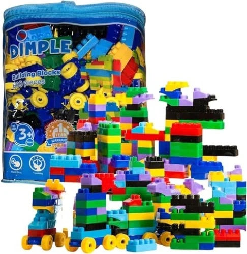 Building Blocks Set, 600 Pieces, Interlocking Toys for Toddlers Kids