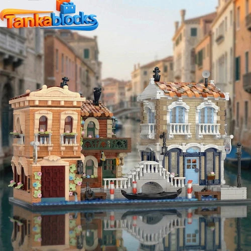 MOC Venice Waterfront Modular Building Blocks Model 4610pcs toy birthday gift