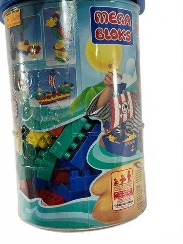 Vintage 1995 MEGA BLOKS Building Set Pirate Theme with Pirate Hat