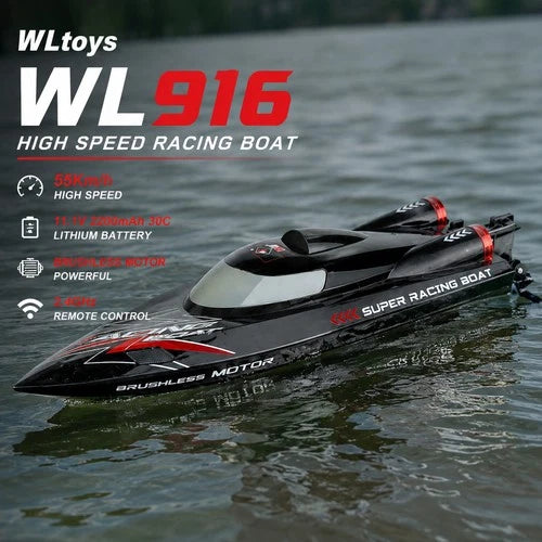 NEW RC Racing Boat WL916 RTR 55+km/h Brushless Water Cooling and Auto-Flip Toy