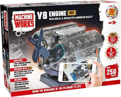 Interactive V8 Engine Model Building Kit - 250 Pieces with Realistic Sounds