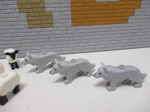 (D8/1) MEOW 7 Sheep 2 Lambs and 3 Wolves Fantasy Era Kingdom Castle