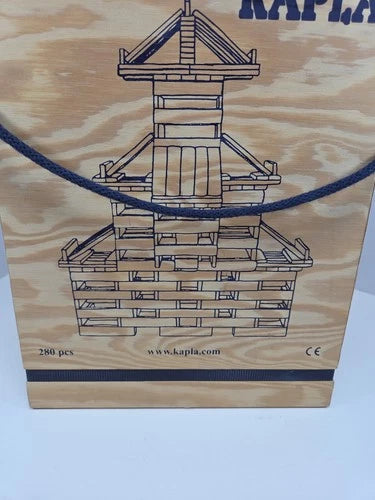 Kapla 280 Piece Chest Building Blocks Natural Wood Planks w/ Art Book - Complete