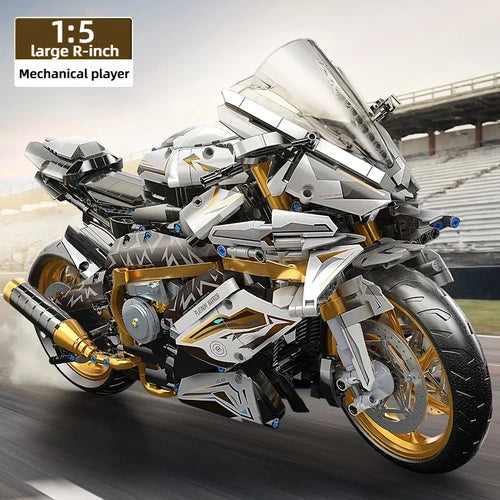 New BMW R1250 GS 1:5 Motorcycle 2045Pcs Building Blocks Model Set MOC Unbranded