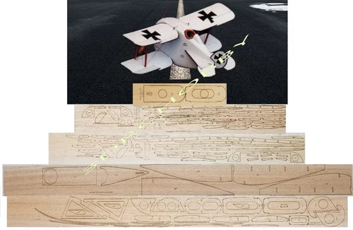 DFW T-28 Floh Biplane 16" RC Airplane Kit Laser Cut Balsa & Ply \*Full Wood Kit