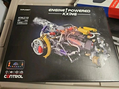 V8 Engine Model Kit 1394 PCS - Working Collectible Building Blocks with Lights &