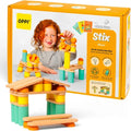 Stix 60Pc Wooden Blocks Building for Kids Durable Stacking Creativity Skill play