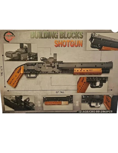 CALIBER PRECISION M-870 replica BUILDING BLOCKS SHOTGUN toy shoots plastic ammo