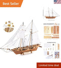Adult Wooden Ship Model Building Kit - 1/96 Scale Harvey for Display & Fun