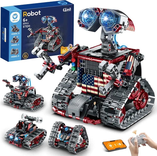 Kit robot STEM control remoto 631 piezas 4 en 1 regalo niños 8 a 12 años