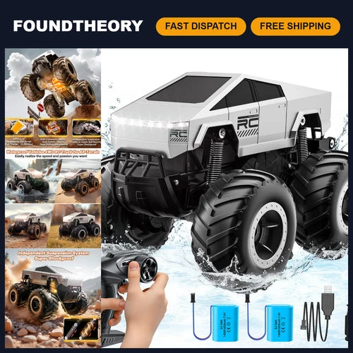 Off-Road Remote Control Car 4WD Amphibious Truck, 1:16 Scale RC Toy for Kids 6-1