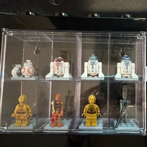 LEGO Star Wars Droid Minifigure Lot R2-D2 BB-8 C-3PO Display Case