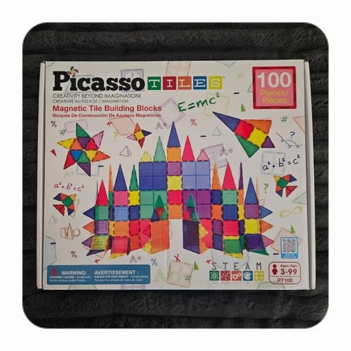 New Picasso Tiles 100-Piece Magnetic Tile Building Blocks Educational Toy