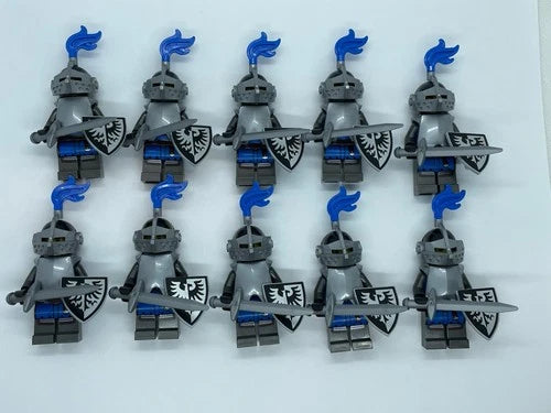 10 X MEOW Black Falcon Knight Castle Minifigures Figs Shield Armor Sword B8