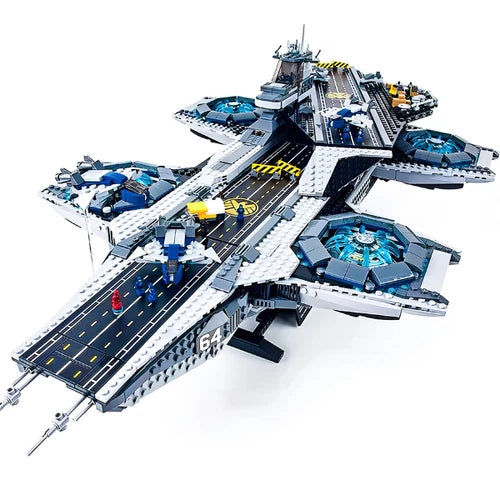 Superhero Sky Carrier Building Blocks MOC Aircraft Carrier Model Toy 76042